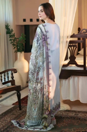 Qalamkar - 3PC Lawn ChickenKari Embroidered Suit - zab936